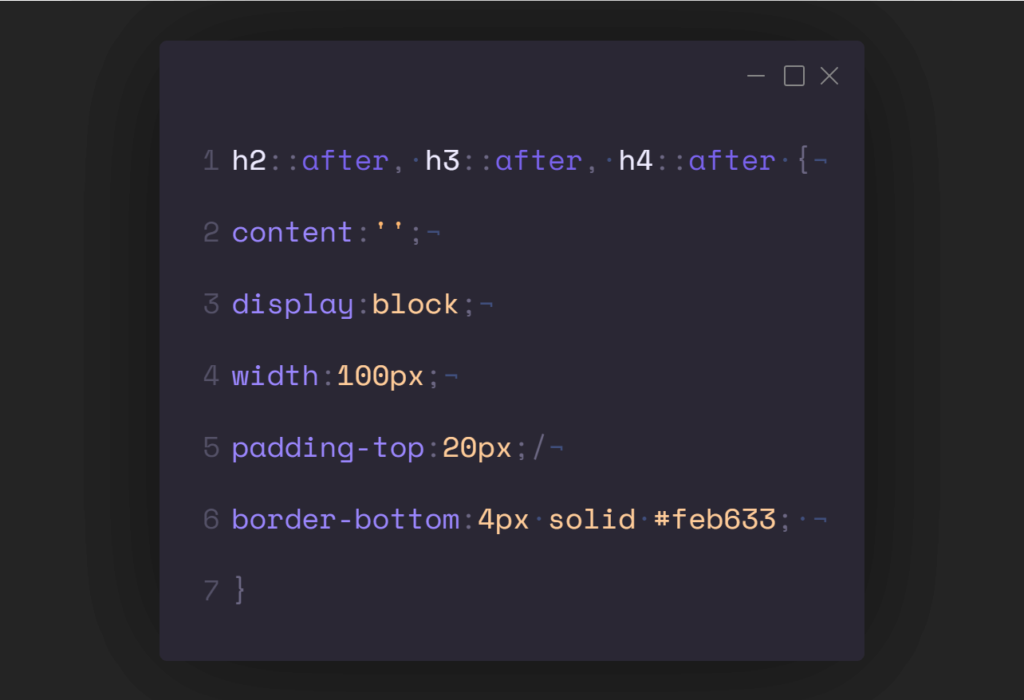 CSS code example